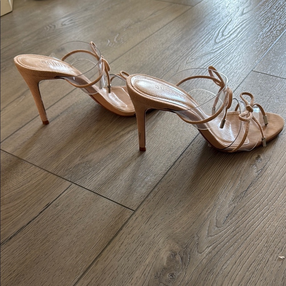 SCHUTZ HELIA Tan Heels with Clear Straps - Picture 3 of 4